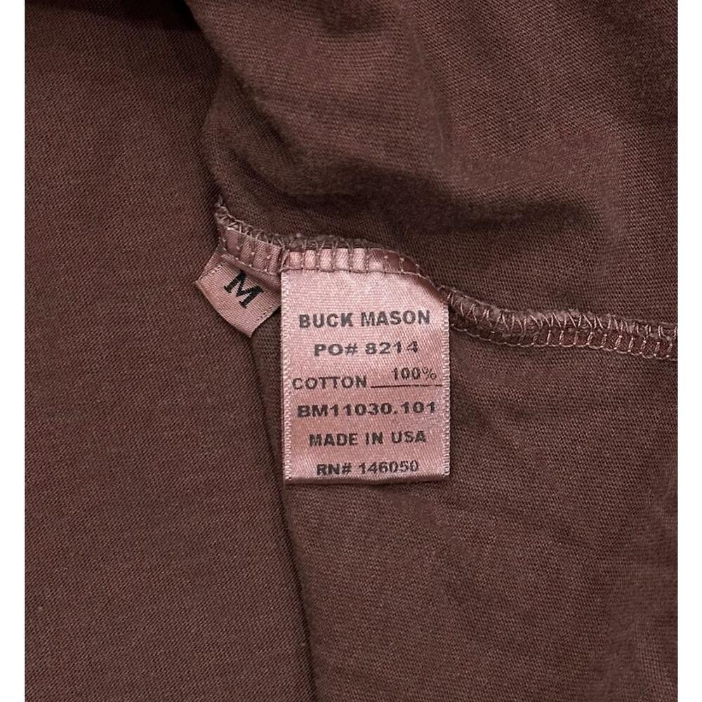 Buck Mason Men's Pima Cotton Classic Straight Hem Crewneck Tee T-Shirt in Nutmeg - Picture 2 of 3